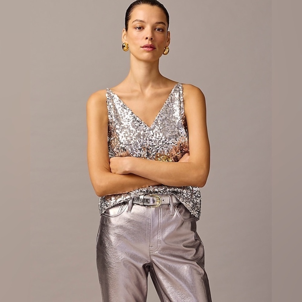 J Crew Collection Carrie V-neck camisole in sequin BV837